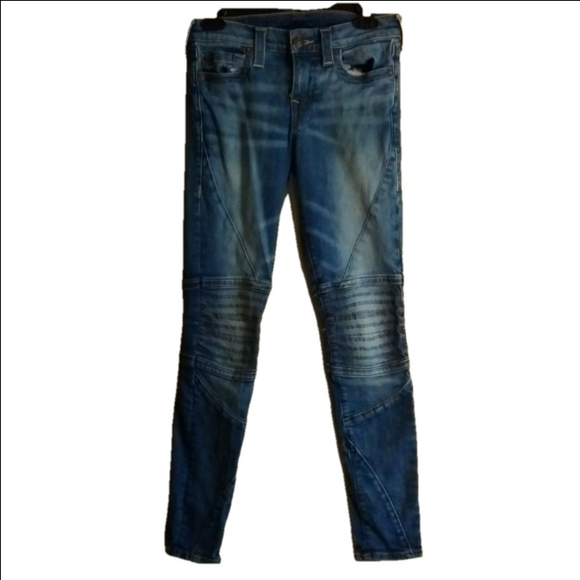 True Religion Denim - True Religion Halle mid rise super skinny Moto jeans. Size 27.